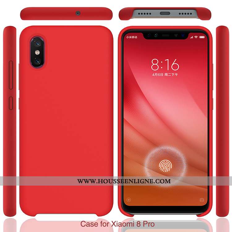 Housse Xiaomi Mi 8 Pro Modèle Fleurie Silicone Téléphone Portable Violet Couleur Unie Simple Petit