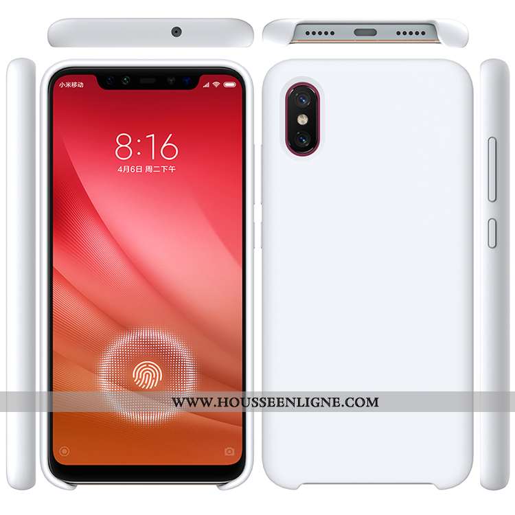 Housse Xiaomi Mi 8 Pro Modèle Fleurie Silicone Téléphone Portable Violet Couleur Unie Simple Petit