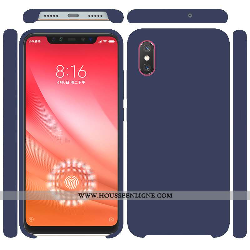 Housse Xiaomi Mi 8 Pro Modèle Fleurie Silicone Téléphone Portable Violet Couleur Unie Simple Petit