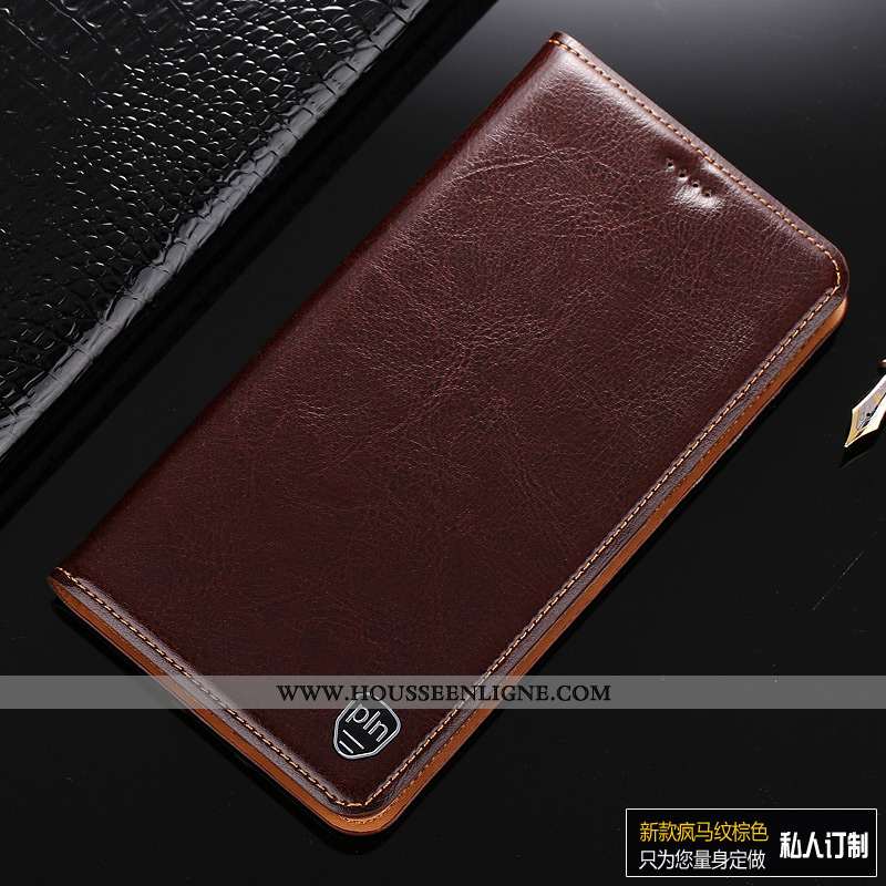 Housse Xiaomi Mi 8 Pro Protection Cuir Véritable Coque Cuir Petit Marron Tout Compris