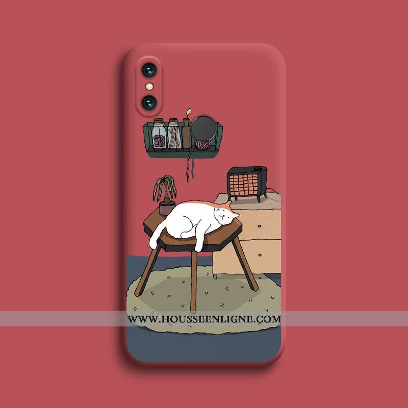 Housse Xiaomi Mi 8 Pro Silicone Protection Dessin Animé Jeunesse Étui Personnalité Coque Rouge