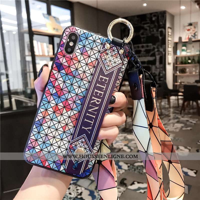 Housse Xiaomi Mi 8 Pro Tendance Cou Suspendu Petit Géométrie Multicolore Losange Jeunesse Coloré