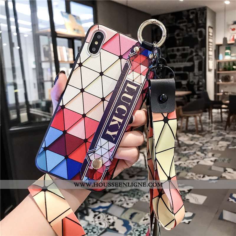 Housse Xiaomi Mi 8 Pro Tendance Cou Suspendu Petit Géométrie Multicolore Losange Jeunesse Coloré