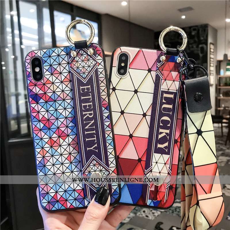 Housse Xiaomi Mi 8 Pro Tendance Cou Suspendu Petit Géométrie Multicolore Losange Jeunesse Coloré