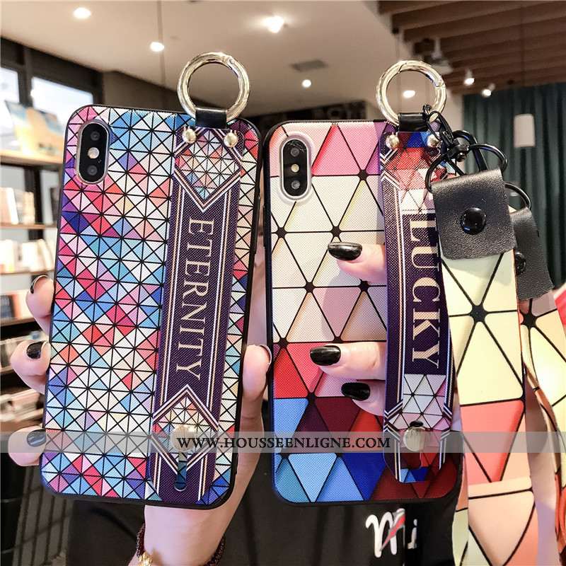 Housse Xiaomi Mi 8 Pro Tendance Cou Suspendu Petit Géométrie Multicolore Losange Jeunesse Coloré