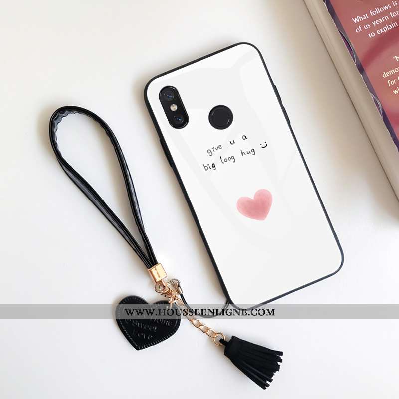 Housse Xiaomi Mi 8 Protection Verre Téléphone Portable Fraise Silicone Fluide Doux Blanc Blanche
