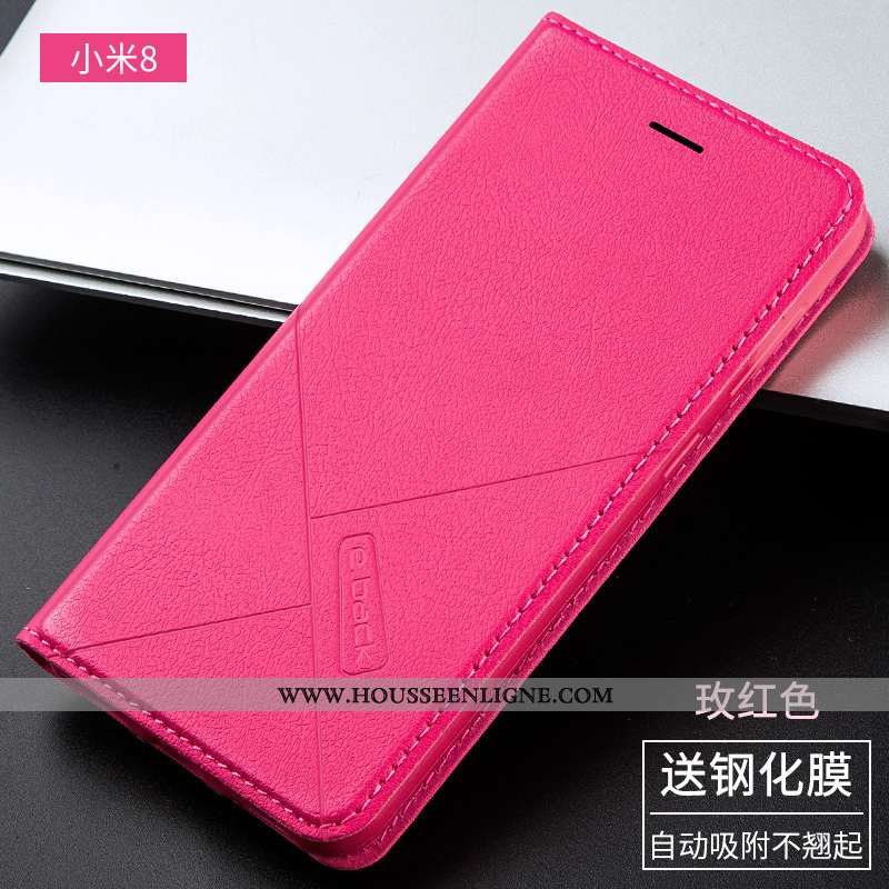 Housse Xiaomi Mi 8 Silicone Protection Incassable Tout Compris Coque Cuir Rose