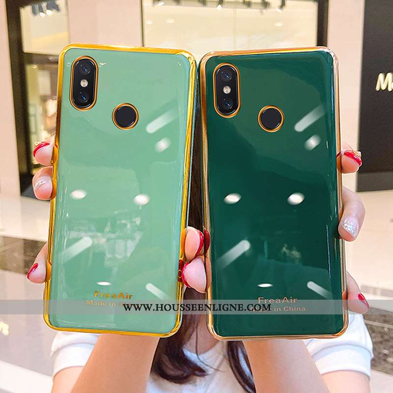 Housse Xiaomi Mi 8 Silicone Protection Incassable Étui Fluide Doux Vert Délavé En Daim Verte