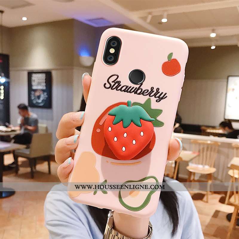 Housse Xiaomi Mi 8 Silicone Protection Jeunesse Petit Rose Fraise Fruit Jaune