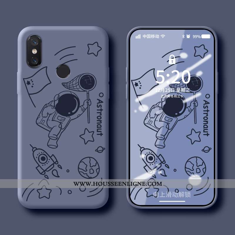 Housse Xiaomi Mi 8 Silicone Protection Étui Coque Net Rouge Tendance Personnalité Bleu