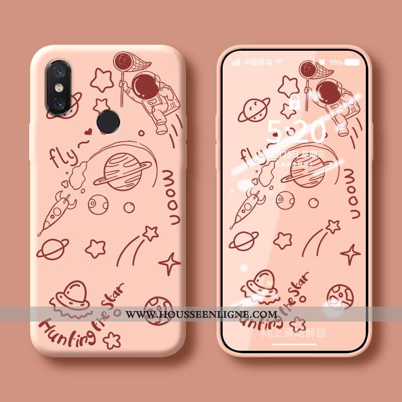 Housse Xiaomi Mi 8 Silicone Protection Étui Coque Net Rouge Tendance Personnalité Bleu