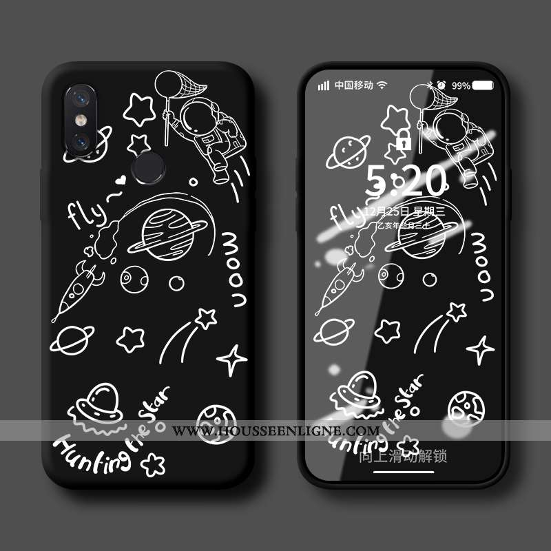 Housse Xiaomi Mi 8 Silicone Protection Étui Coque Net Rouge Tendance Personnalité Bleu