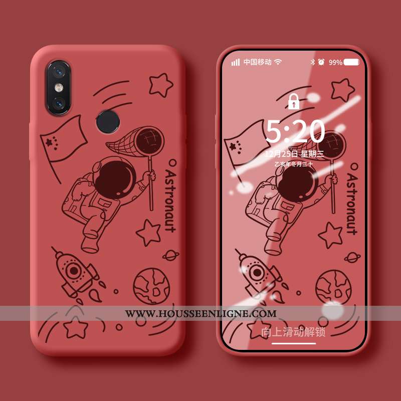 Housse Xiaomi Mi 8 Silicone Protection Étui Coque Net Rouge Tendance Personnalité Bleu