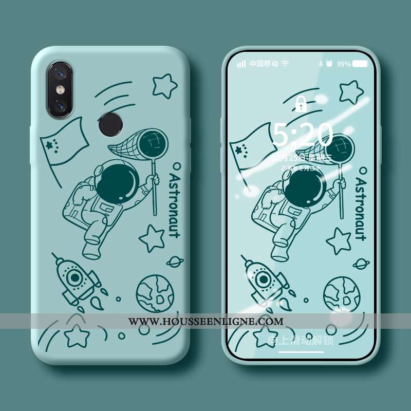 Housse Xiaomi Mi 8 Silicone Protection Étui Coque Net Rouge Tendance Personnalité Bleu