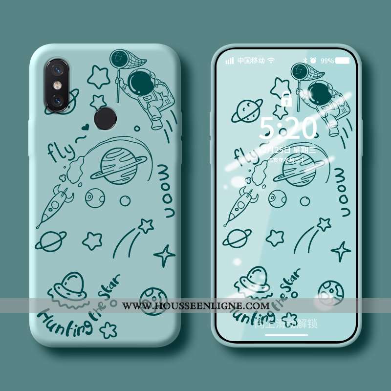 Housse Xiaomi Mi 8 Silicone Protection Étui Coque Net Rouge Tendance Personnalité Bleu
