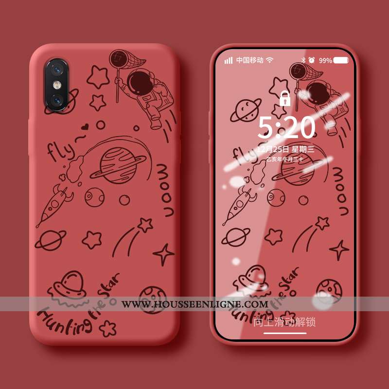 Housse Xiaomi Mi 8 Silicone Protection Étui Coque Net Rouge Tendance Personnalité Bleu