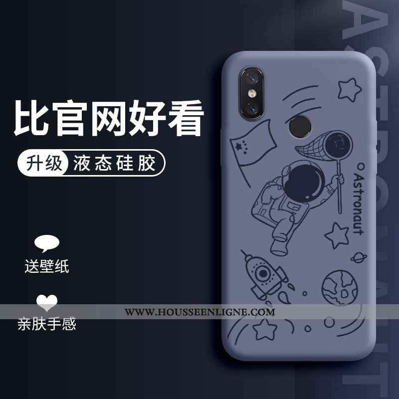 Housse Xiaomi Mi 8 Silicone Protection Étui Coque Net Rouge Tendance Personnalité Bleu