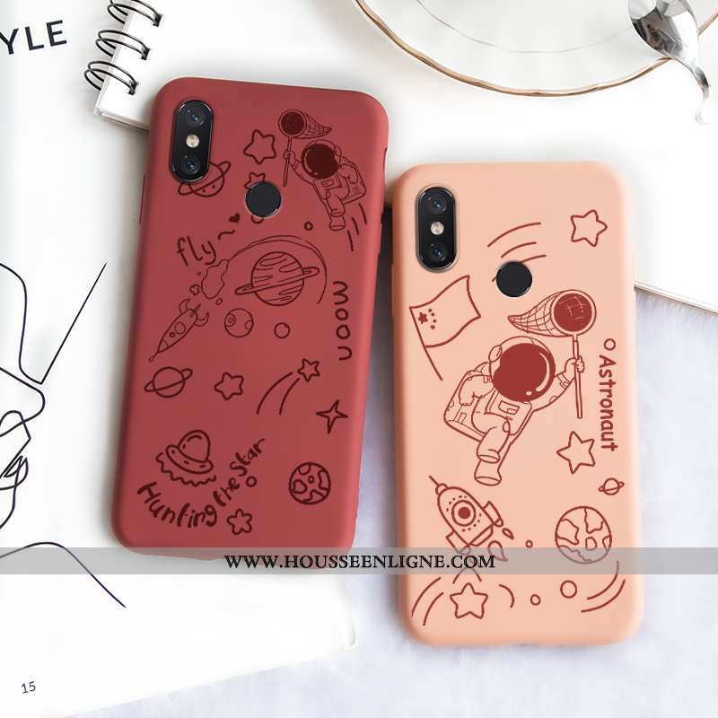 Housse Xiaomi Mi 8 Silicone Protection Étui Coque Net Rouge Tendance Personnalité Bleu