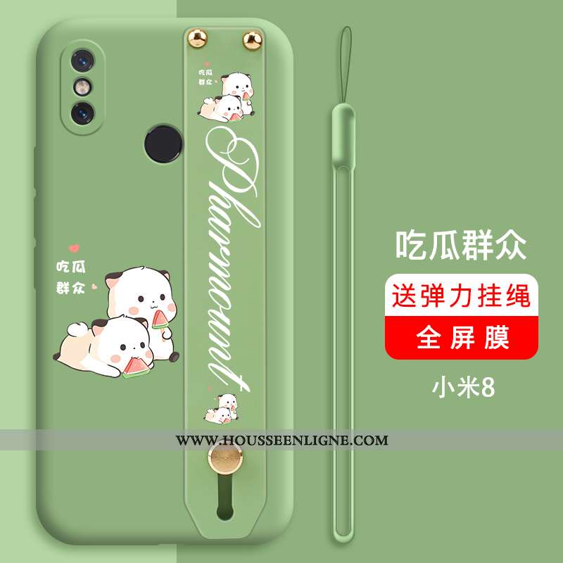 Housse Xiaomi Mi 8 Tendance Légère Incassable Ultra Support Téléphone Portable Modèle Fleurie Verte