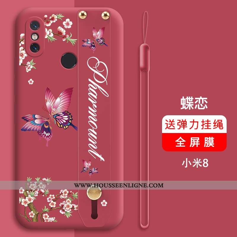 Housse Xiaomi Mi 8 Tendance Légère Incassable Ultra Support Téléphone Portable Modèle Fleurie Verte