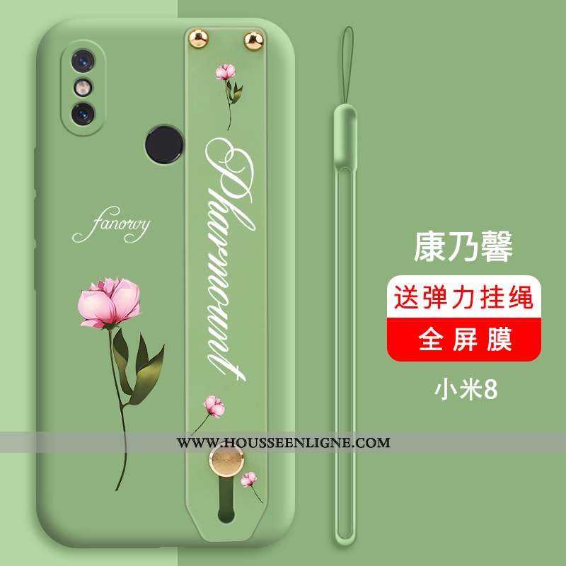 Housse Xiaomi Mi 8 Tendance Légère Incassable Ultra Support Téléphone Portable Modèle Fleurie Verte