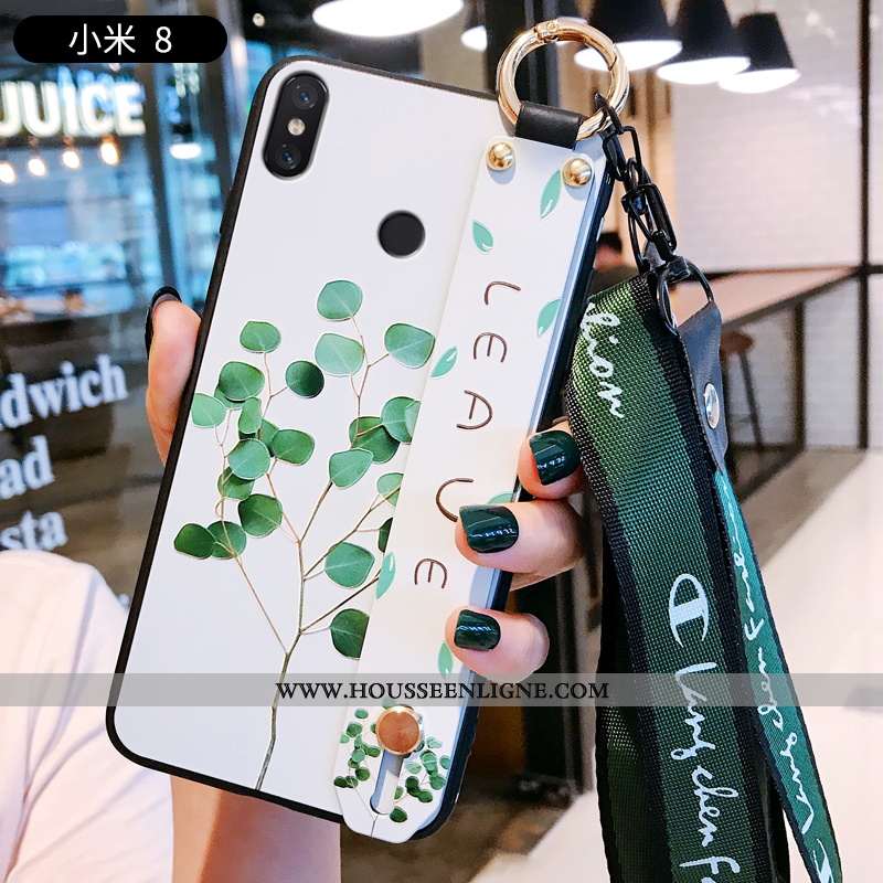 Housse Xiaomi Mi 8 Tendance Légère Protection Net Rouge Étui Mode Tout Compris Bleu