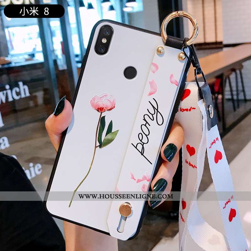 Housse Xiaomi Mi 8 Tendance Légère Protection Net Rouge Étui Mode Tout Compris Bleu