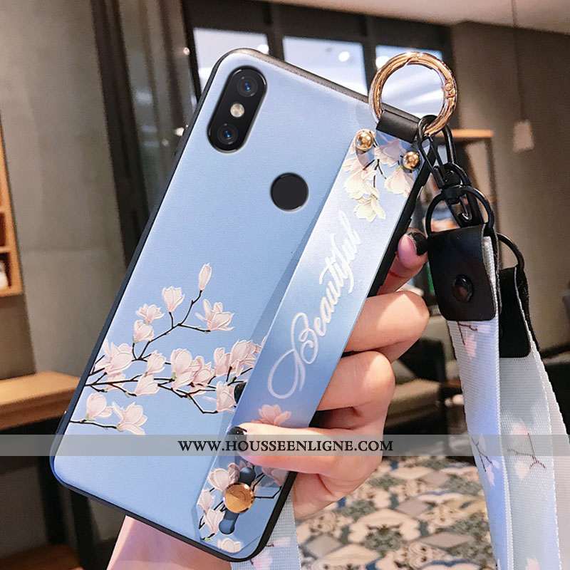 Housse Xiaomi Mi 8 Tendance Légère Protection Net Rouge Étui Mode Tout Compris Bleu