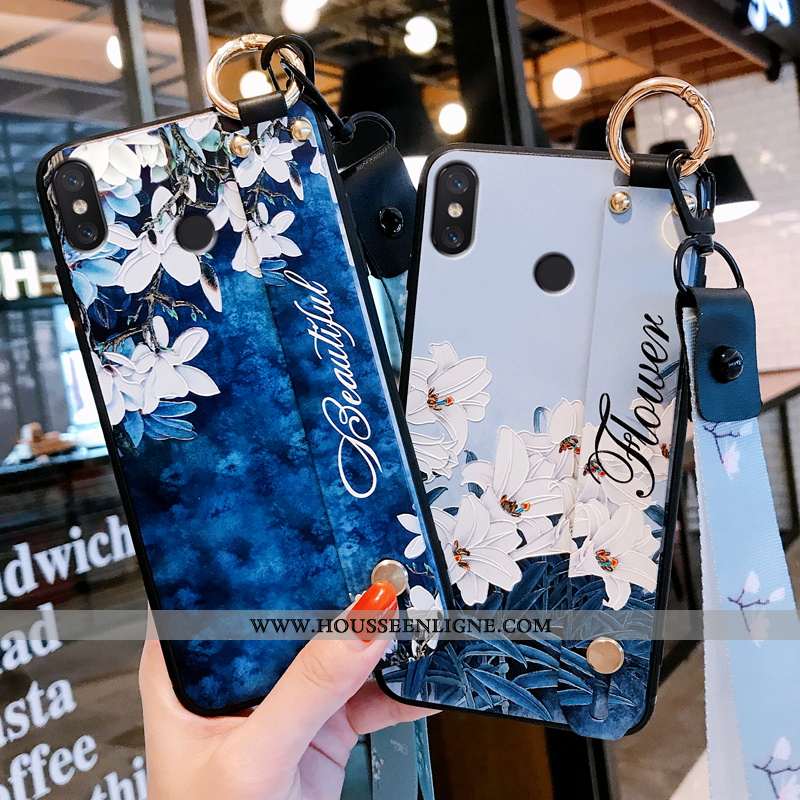 Housse Xiaomi Mi 8 Tendance Légère Protection Net Rouge Étui Mode Tout Compris Bleu