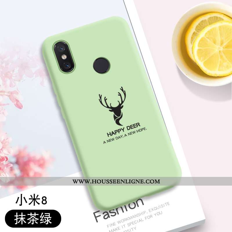 Housse Xiaomi Mi 8 Tendance Modèle Fleurie Créatif Vert Coque Fluide Doux Protection Verte