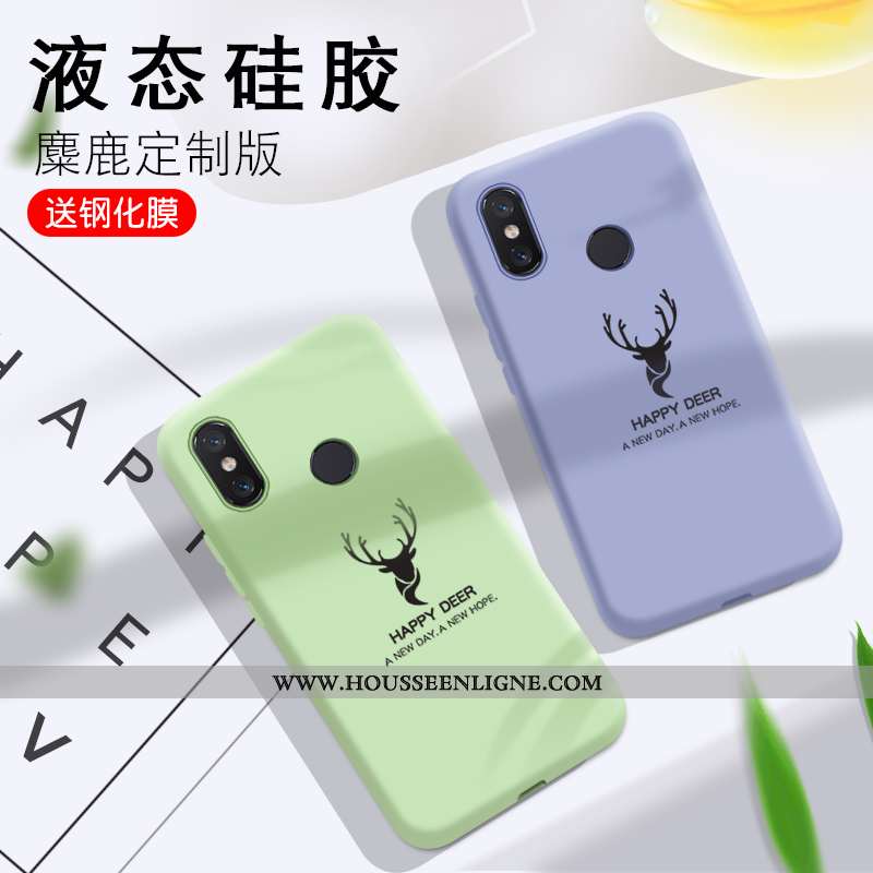 Housse Xiaomi Mi 8 Tendance Modèle Fleurie Créatif Vert Coque Fluide Doux Protection Verte