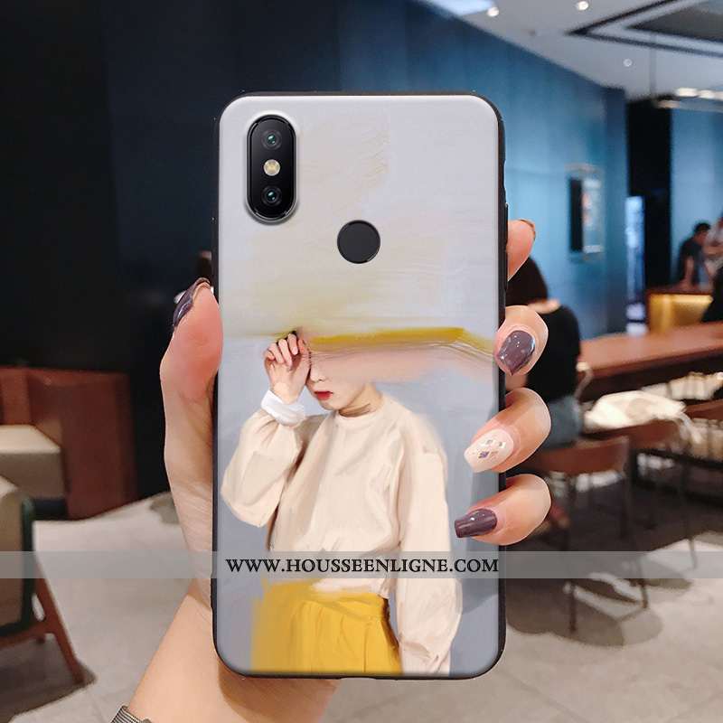 Housse Xiaomi Mi 8 Tendance Silicone Personnalité Art Europe Téléphone Portable Amoureux Verte