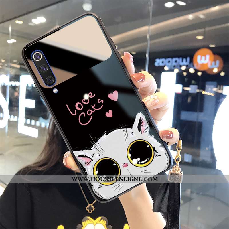 Housse Xiaomi Mi 9 Charmant Tendance Dessin Animé Chat Protection Noir Frais