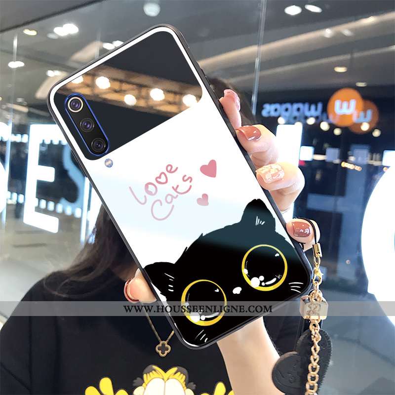 Housse Xiaomi Mi 9 Charmant Tendance Dessin Animé Chat Protection Noir Frais