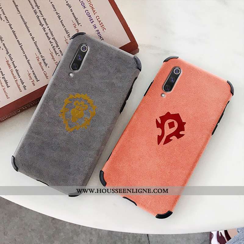 Housse Xiaomi Mi 9 Cuir Silicone Transparent Incassable Peluche Personnalité Gris