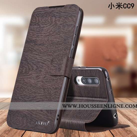 Housse Xiaomi Mi 9 Lite Cuir Fluide Doux Petit Modèle Incassable Tout Compris Rouge