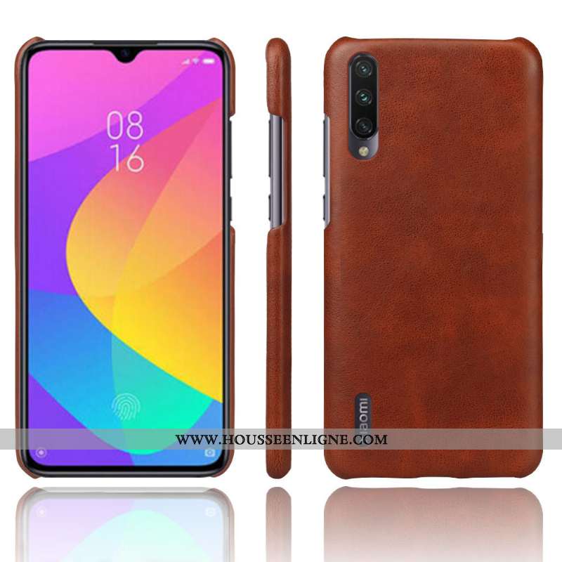 Housse Xiaomi Mi 9 Lite Délavé En Daim Cuir Petit Imperméable Téléphone Portable Gris Résistant À L'