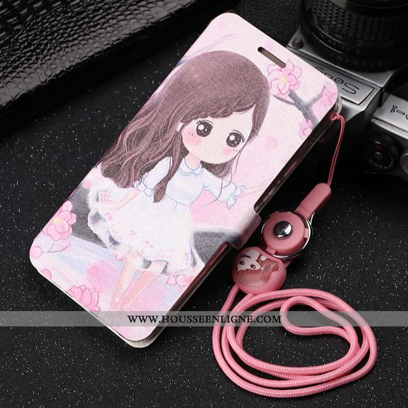 Housse Xiaomi Mi 9 Lite Fluide Doux Protection Téléphone Portable Cuir Incassable Rose Dessin Animé