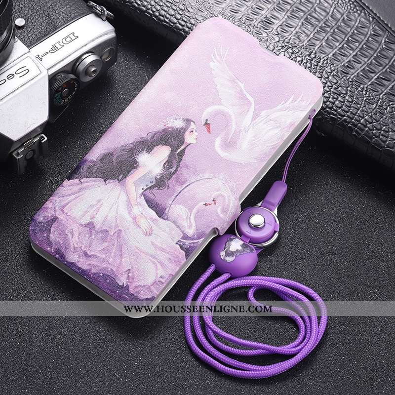 Housse Xiaomi Mi 9 Lite Fluide Doux Protection Téléphone Portable Cuir Incassable Rose Dessin Animé