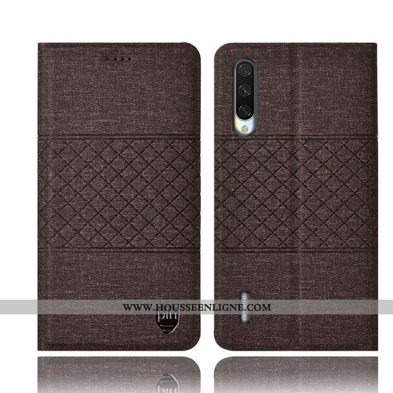Housse Xiaomi Mi 9 Lite Protection Cuir Petit Lin Étui Jeunesse Rose