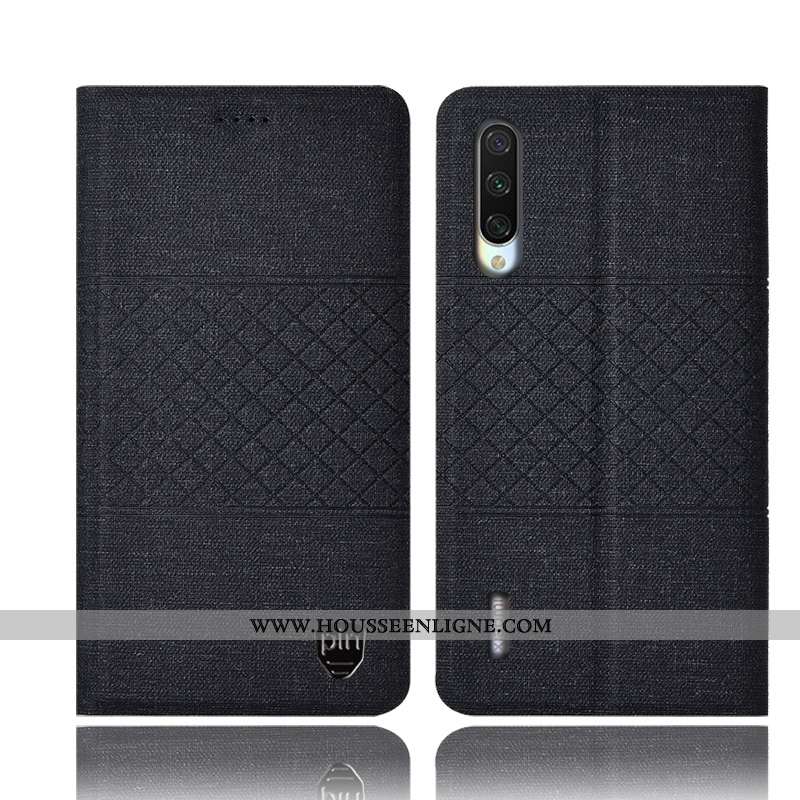 Housse Xiaomi Mi 9 Lite Protection Cuir Petit Lin Étui Jeunesse Rose