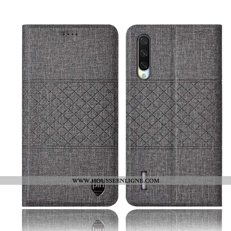 Housse Xiaomi Mi 9 Lite Protection Cuir Petit Lin Étui Jeunesse Rose