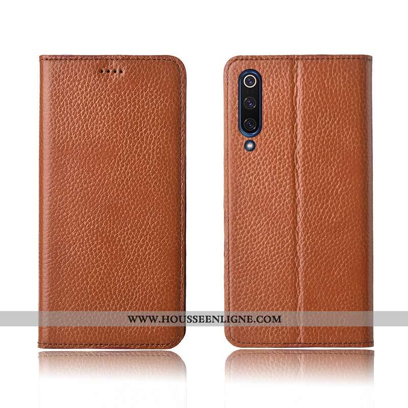 Housse Xiaomi Mi 9 Lite Protection Cuir Véritable Litchi Modèle Cuir Téléphone Portable Tout Compris
