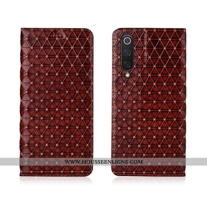 Housse Xiaomi Mi 9 Lite Silicone Protection Nouveau Plaid Petit Marron Coque