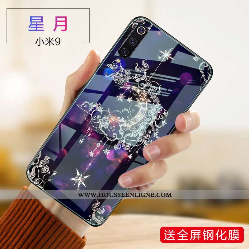 Housse Xiaomi Mi 9 Personnalité Créatif Silicone Fluide Doux Tendance Protection Violet