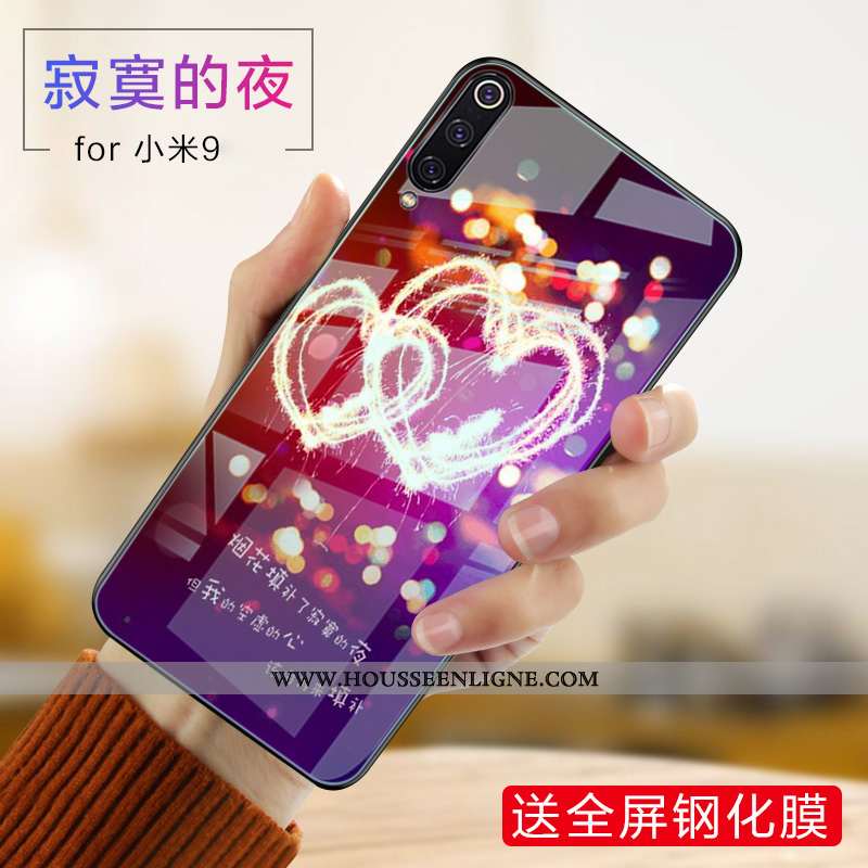 Housse Xiaomi Mi 9 Personnalité Créatif Silicone Fluide Doux Tendance Protection Violet
