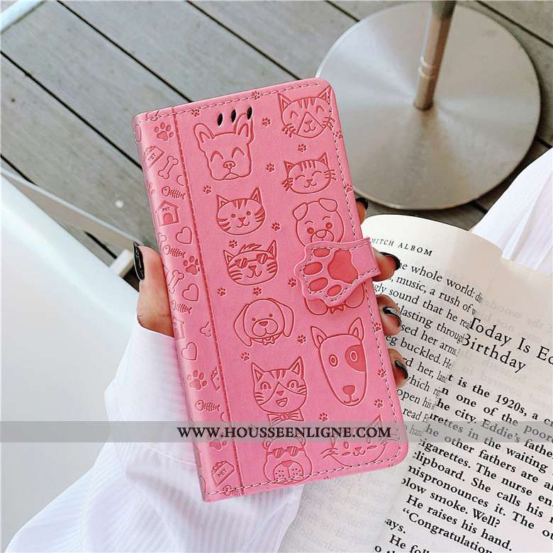 Housse Xiaomi Mi 9 Protection Cuir Étui Téléphone Portable Chat Petit Rose