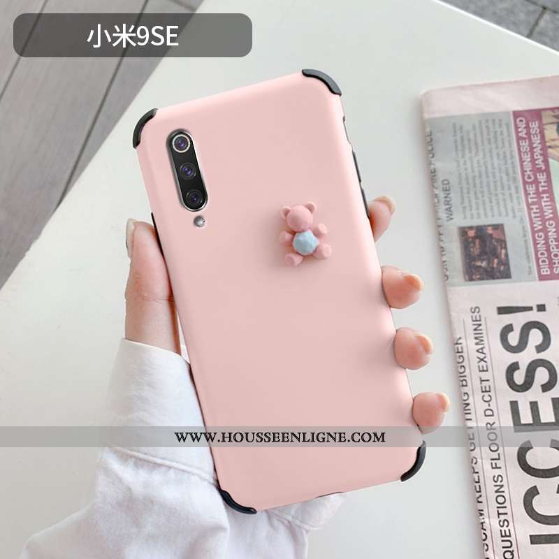 Housse Xiaomi Mi 9 Se Créatif Dessin Animé Charmant Silicone Dimensionnel Protection Ours Bleu