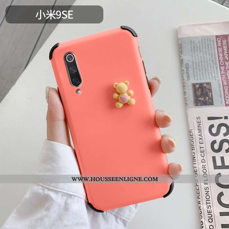 Housse Xiaomi Mi 9 Se Créatif Dessin Animé Charmant Silicone Dimensionnel Protection Ours Bleu