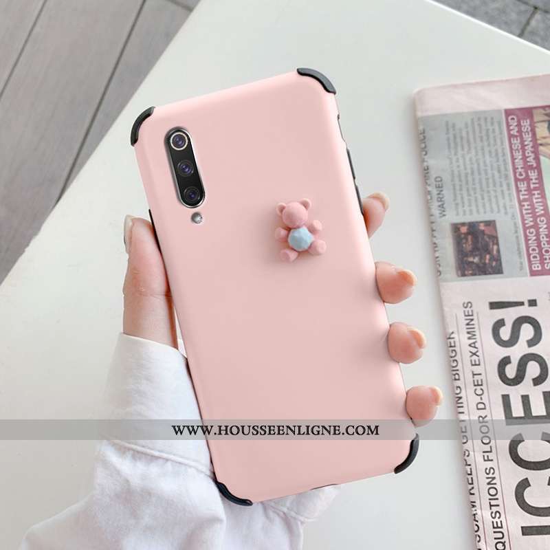Housse Xiaomi Mi 9 Se Créatif Dessin Animé Charmant Silicone Dimensionnel Protection Ours Bleu